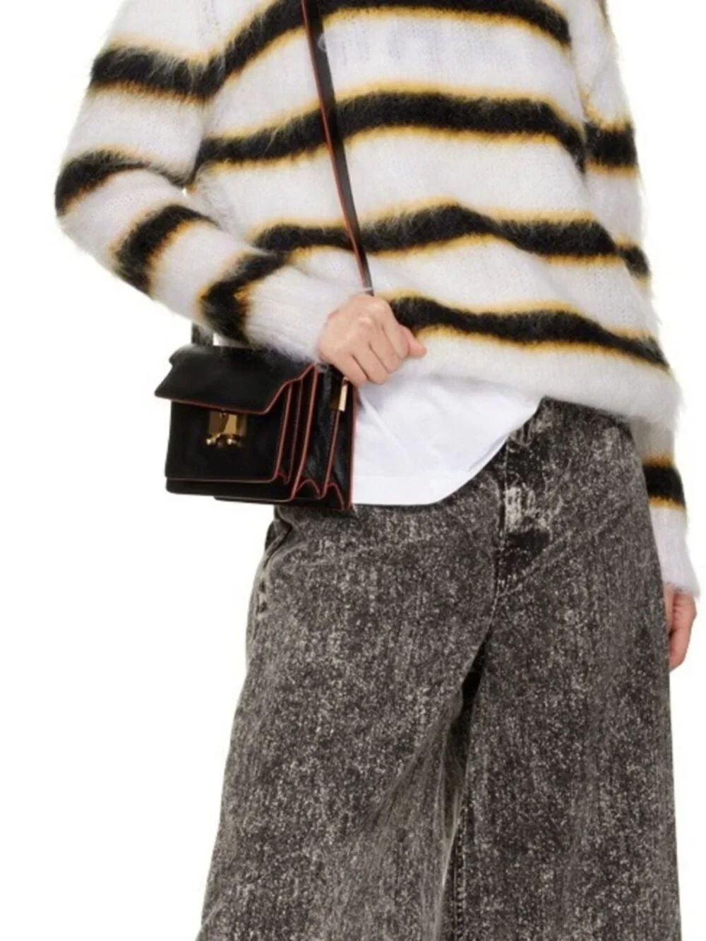Marni Mini Trunk Bag Black Leather Crossbody Gold Hardware NWOT - Picture 13 of 13
